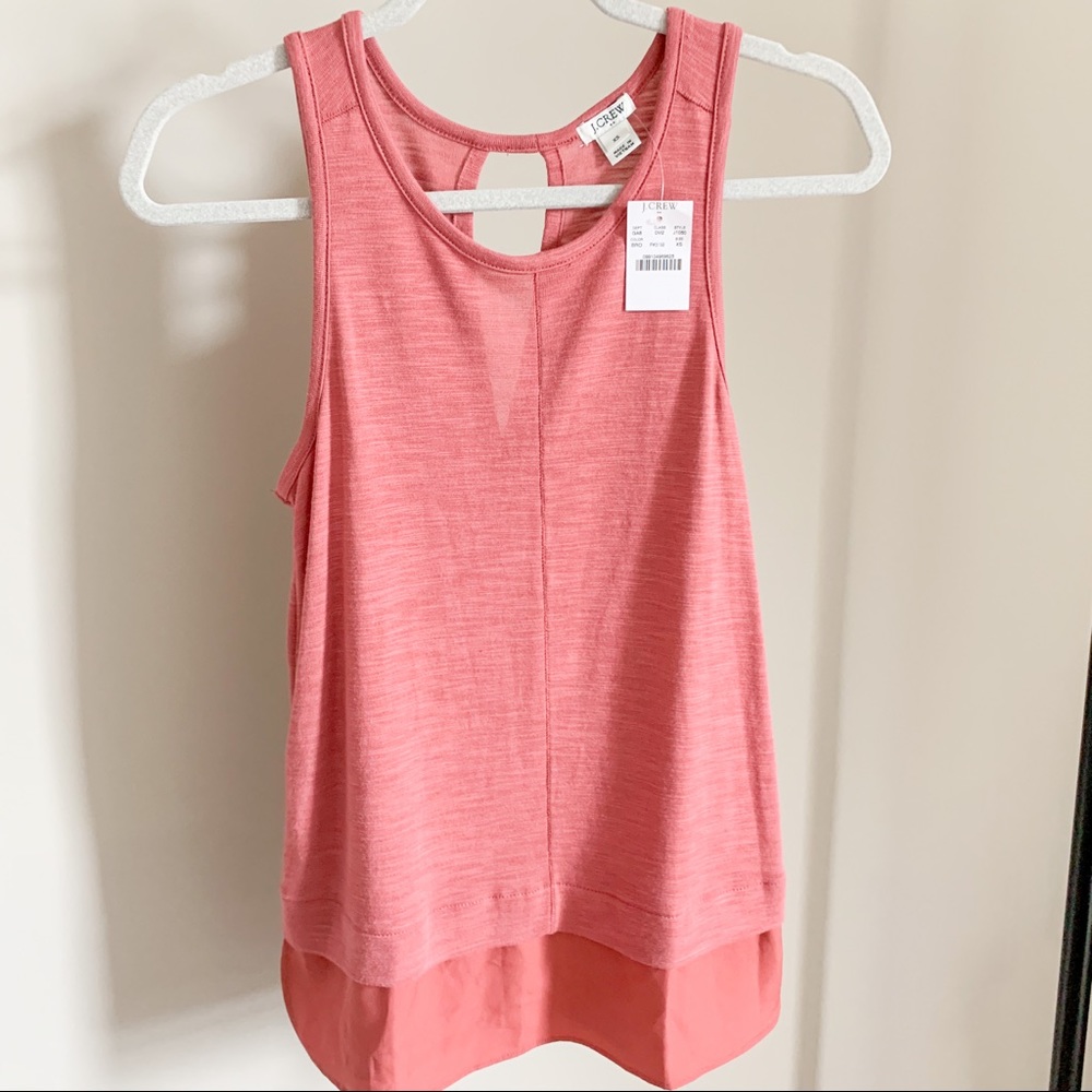 J Crew Deep Coral/Pink Drapey Top with Silky Hem